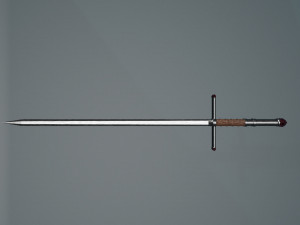 Game ready low poly long sword Modèle 3D