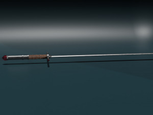 Game ready low poly long sword Modèle 3D