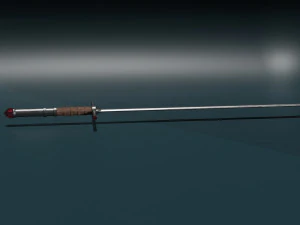 Game ready low poly long sword 3D Model