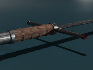 Game ready low poly long sword Modèle 3D