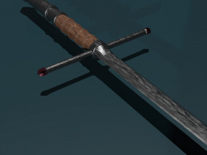 Game ready low poly long sword Modèle 3D