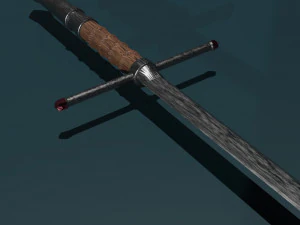 Game ready low poly long sword 3D Model