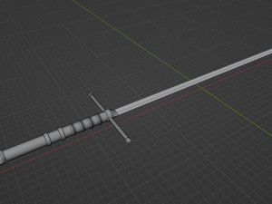 Game ready low poly long sword Modèle 3D