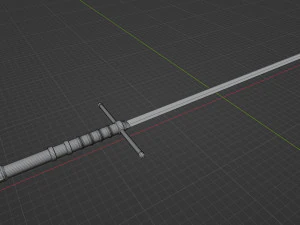 Game ready low poly long sword 3D Model