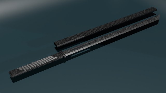 Game ready low poly katana 3D मॉडल .c4d .max .obj .3ds .fbx .stl .blend 
