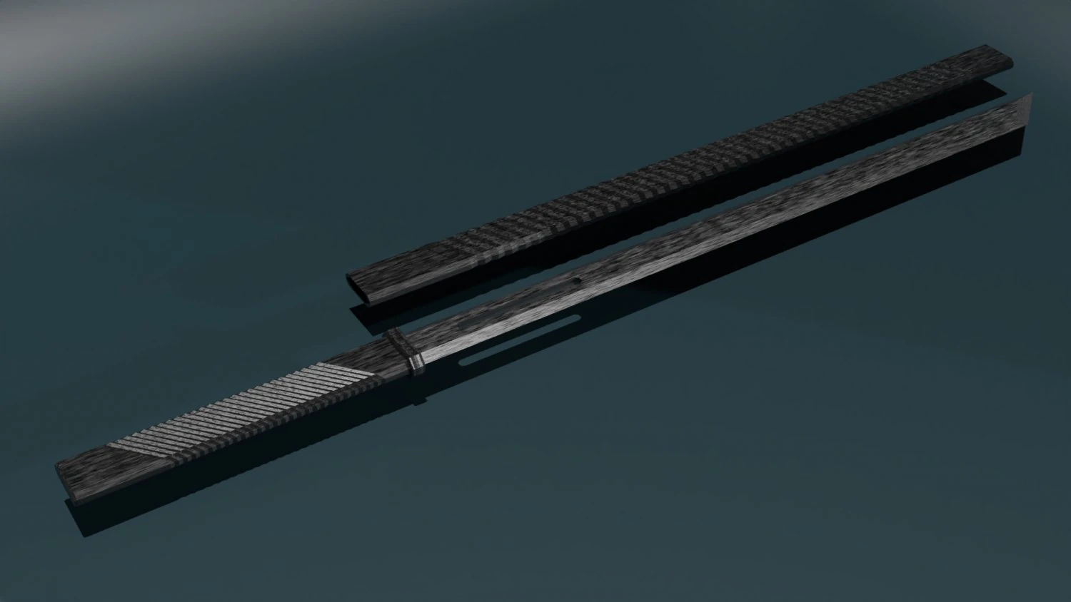 Game ready low poly katana 3D Model .c4d .max .obj .3ds .fbx .stl .blend 