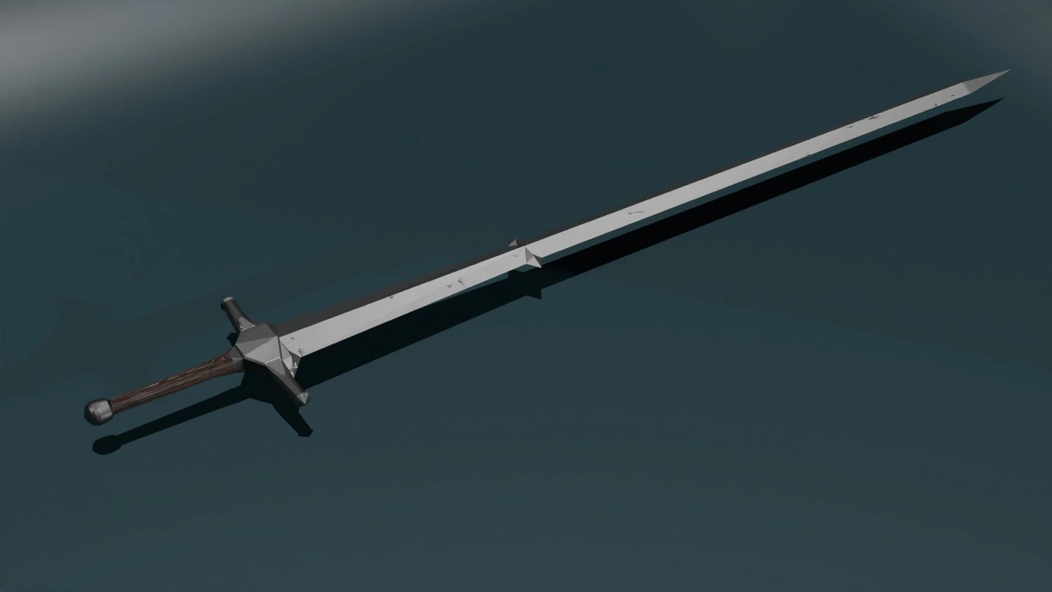 Game ready low poly sword 3D Model .c4d .max .obj .3ds .fbx .stl .blend 