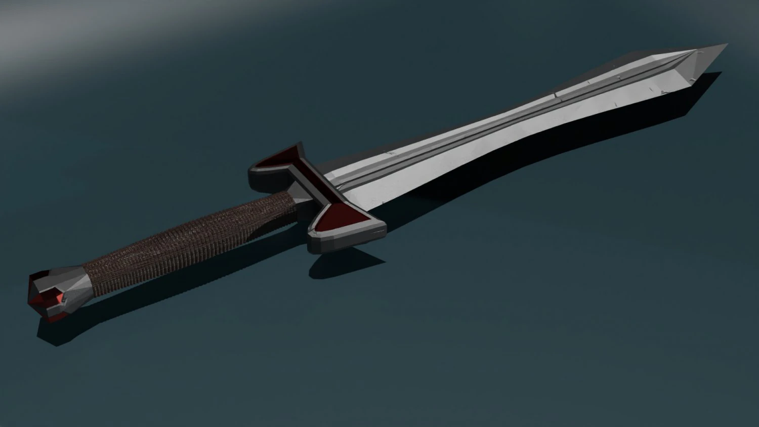 Game ready low poly sword 3D Model .c4d .max .obj .3ds .fbx .stl .blend 