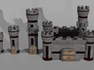 Tower defance game ready low poly tower pack Modèle 3D