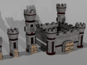 Tower defance game ready low poly tower pack Modèle 3D