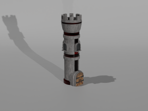 Tower defance game ready low poly tower pack Modèle 3D