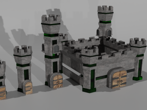 Tower defance game ready low poly tower pack Modèle 3D