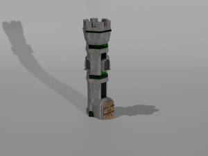 Tower defance game ready low poly tower pack Modèle 3D