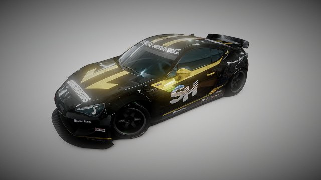 Toyota GT86 Liberty Walk 3D 模型 .c4d .max .obj .3ds .fbx .stl .blend 