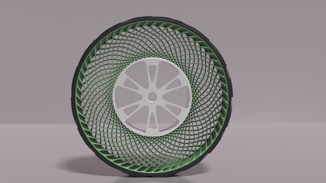 Innovative Bridgestone Airless wheel 3D Model .c4d .max .obj .3ds .fbx .stl .blend 