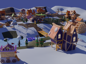 Village Pack-Flexible Modular 3D-Modell