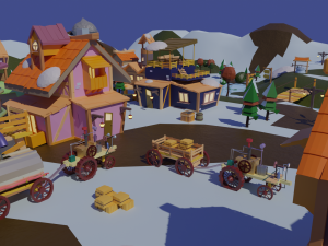 Village Pack-Flexible Modular 3D-Modell