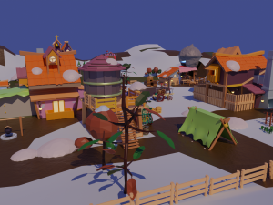 Village Pack-Flexible Modular 3D-Modell