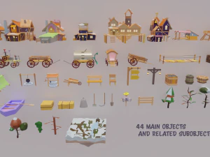 Village Pack-Flexible Modular 3D Model