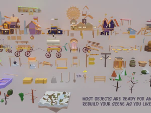 Village Pack-Flexible Modular 3D Model