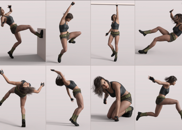 Z Dynamic Action Pose Mega Set for Genesis 9 and 8 Female 3D Model in Woman  3DExport