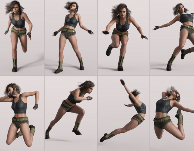 Action Poses and Expressions for Gia 8 | Daz 3D