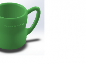 3D Cup-Mug Happy Birthday Modello 3D
