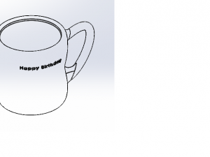 3D Cup-Mug Happy Birthday Modello 3D