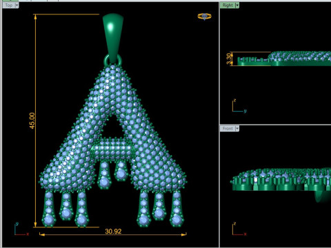 Latter A pendent 3D 模型
