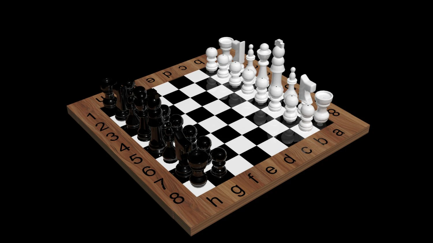 Chess board 3D Model .c4d .max .obj .3ds .fbx .stl .blend 