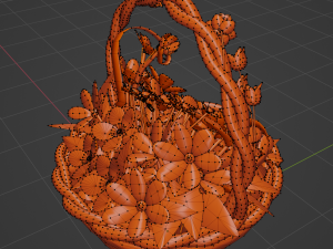 Basket of flower low poly Modello 3D