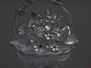 Basket of flower low poly Modello 3D