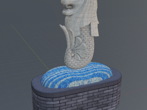 Merlion LIONFISH Singapore Low-poly Model 3D