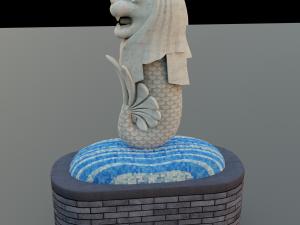 Merlion LIONFISH Singapore Low-poly Model 3D