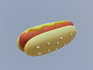 Hotdog loe poly 3D 模型