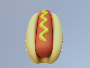 Hotdog loe poly 3D 模型