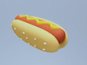 Хот-дог низькому полі 3D Модель