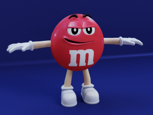 MM RED M and Ms VR RED Chocolate Low-poly 3D Модель