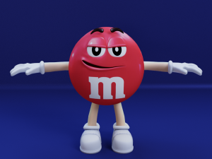MM RED M and Ms VR RED Chocolate Low-poly Modelo 3D