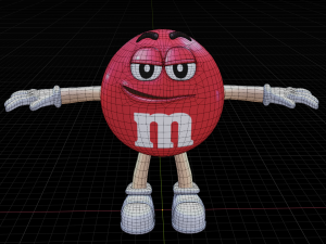 MM RED M and Ms VR RED Chocolate Low-poly Modelo 3D