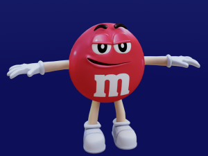 MM RED M and Ms VR RED Chocolate Low-poly Modelo 3D