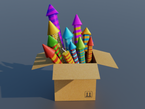 FIREWORKS BOX Low-poly Modelo 3D