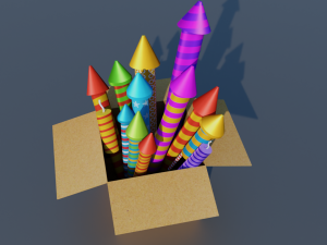 FIREWORKS BOX Low-poly Modelo 3D