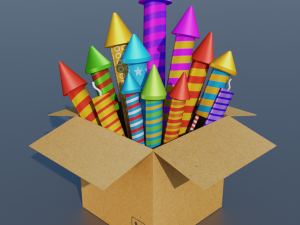 FIREWORKS BOX Low-poly Modelo 3D