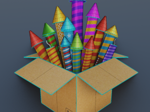 FIREWORKS BOX Low-poly Modelo 3D