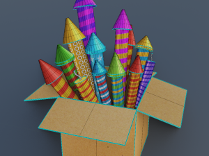 FIREWORKS BOX Low-poly Modelo 3D