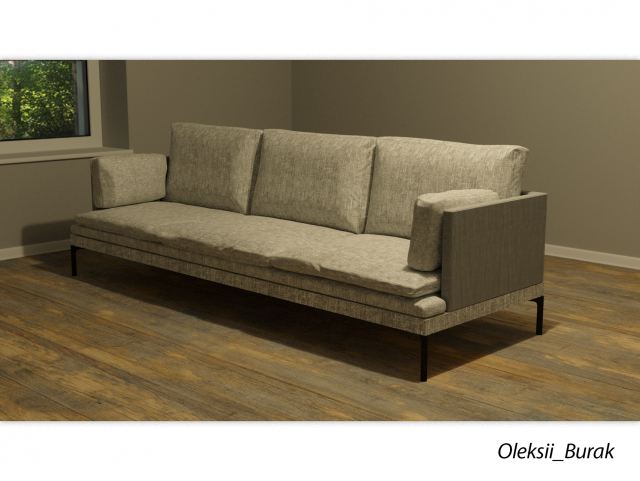 Stylish modern sofa 3D Model .c4d .max .obj .3ds .fbx .stl .blend 