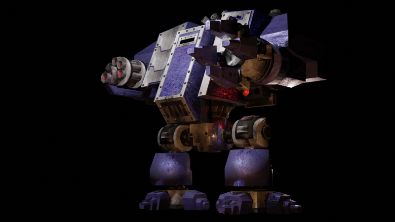 Custom 3D Mech Model with Exclusive Textures 3D Модель .c4d .max .obj .3ds .fbx .stl .blend 