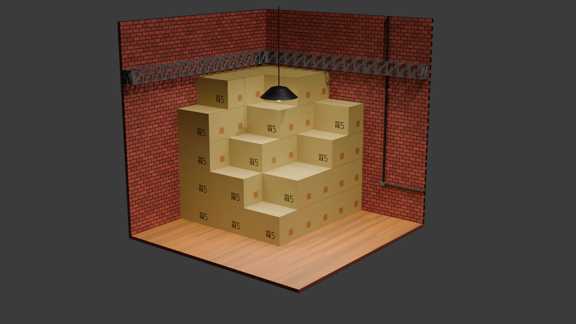 Cartoon style warehouse diorama 3D Model .c4d .max .obj .3ds .fbx .stl .blend
