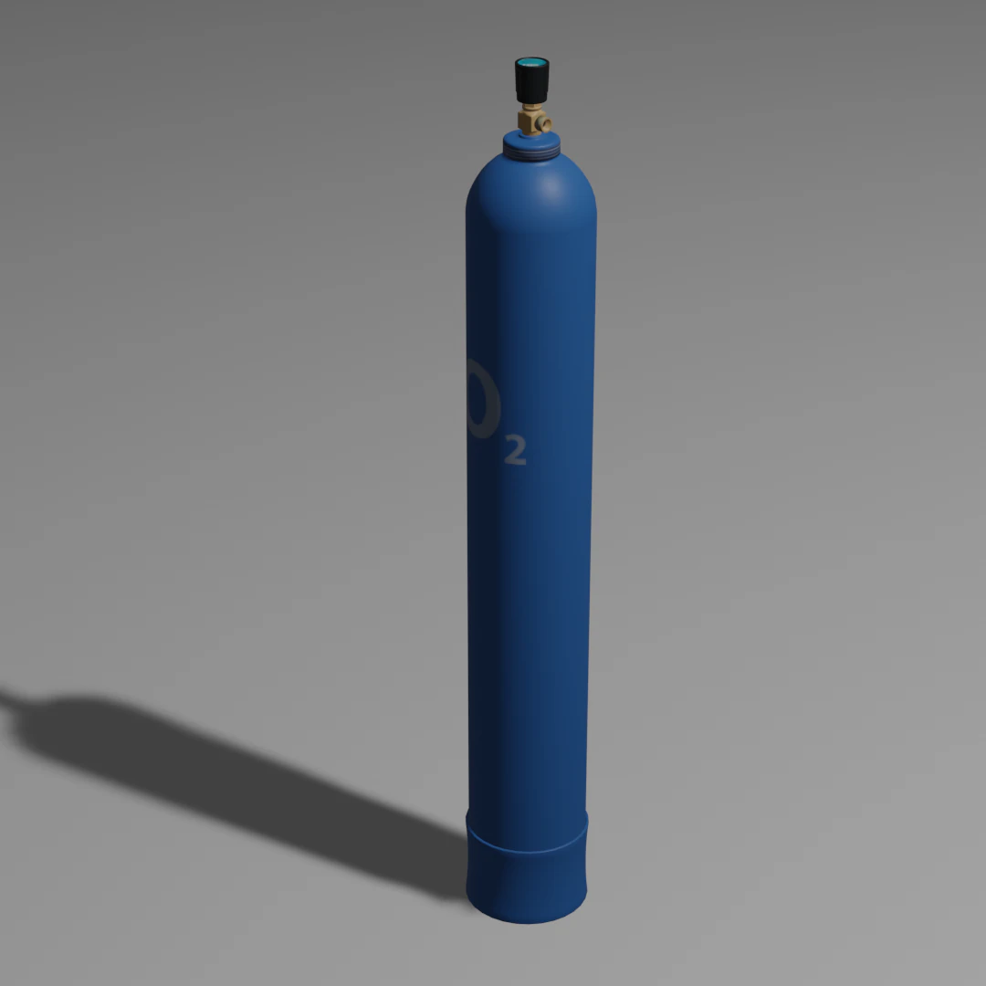 Oxygen tank 3D Model .c4d .max .obj .3ds .fbx .stl .blend 